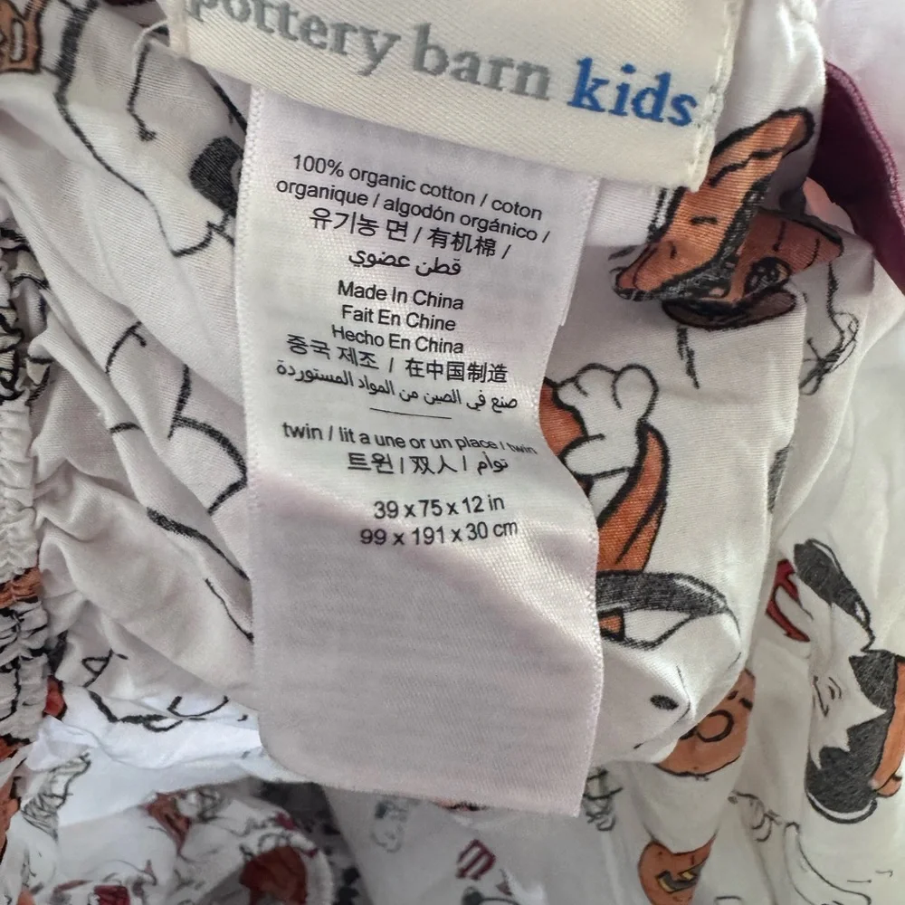 Pottery Barn kids Peanuts Snoopy HALLOWEEN sheet